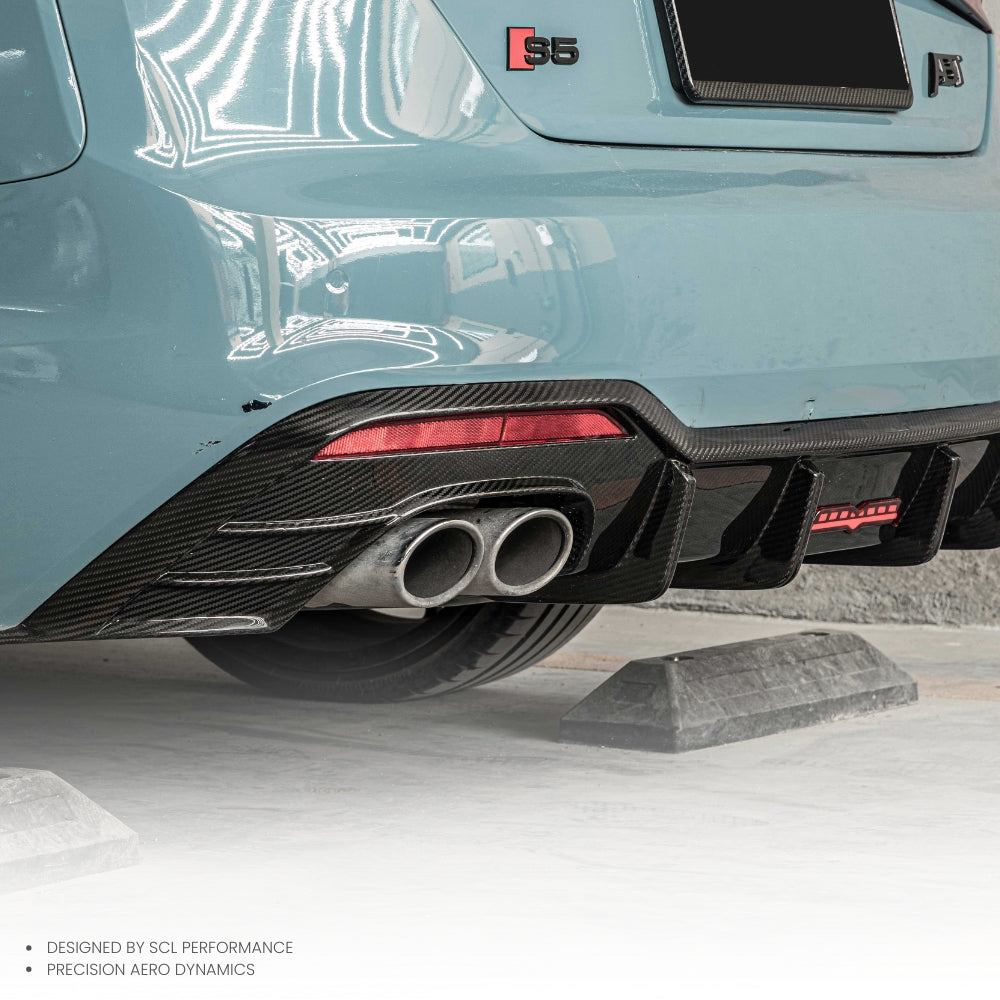 ODM/OEM Dry Carbon Fiber Universal Car Rear Spoilers New Condition Rear Bumper Lip Diffuser for AUDI A5 S5 PA B9.5