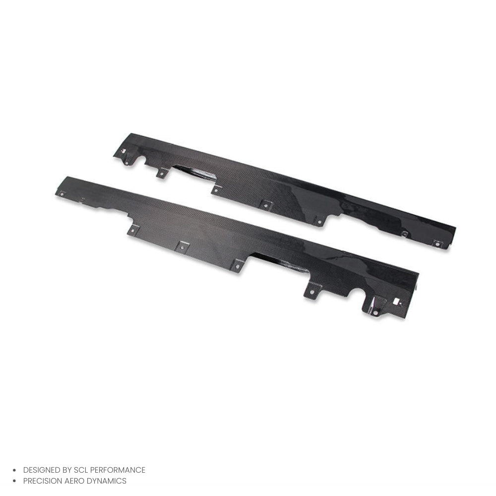 For Ferrari Roma Side Skirts Bodykit Extensions Pre-preg Dry Carbon Fiber Lip Condition New Bumper Type