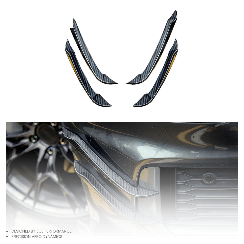 Universal Rear Spoilers Dry Carbon Fiber Bumper Canards for AUDI A6 S6 C8 Body Kits Trim  Car Accessories