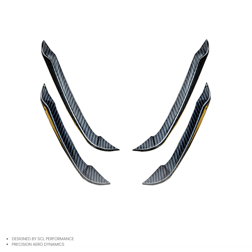 Universal Rear Spoilers Dry Carbon Fiber Bumper Canards for AUDI A6 S6 C8 Body Kits Trim  Car Accessories