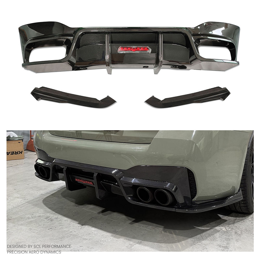 High Quality Dry Carbon Fiber Universal  Rear Bumper Lip Diffuser for for BMW M5 F90 2018-2019  Car Spoiler