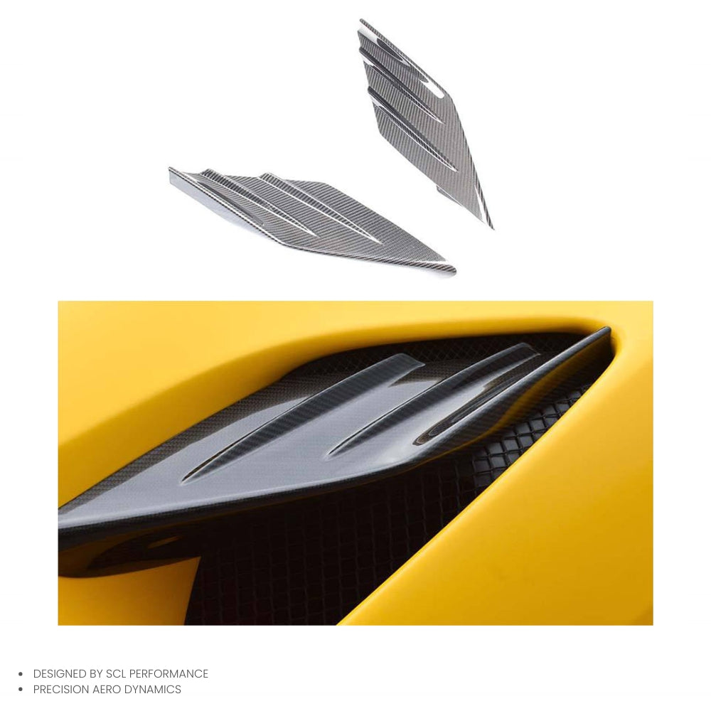 For Ferrari F8 Tributo Spider Body Kit Dry Carbon Fiber Side Air Intake Trims New Condition Bumper