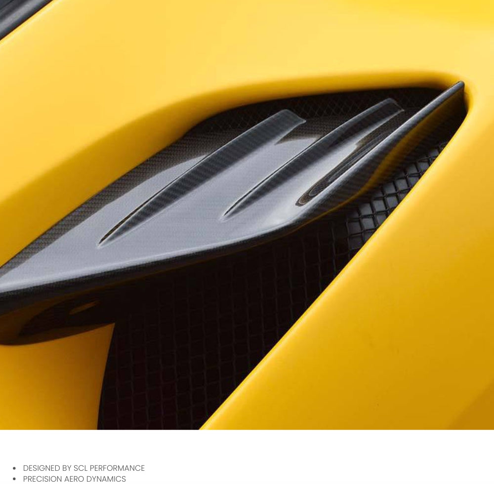 For Ferrari F8 Tributo Spider Body Kit Dry Carbon Fiber Side Air Intake Trims New Condition Bumper