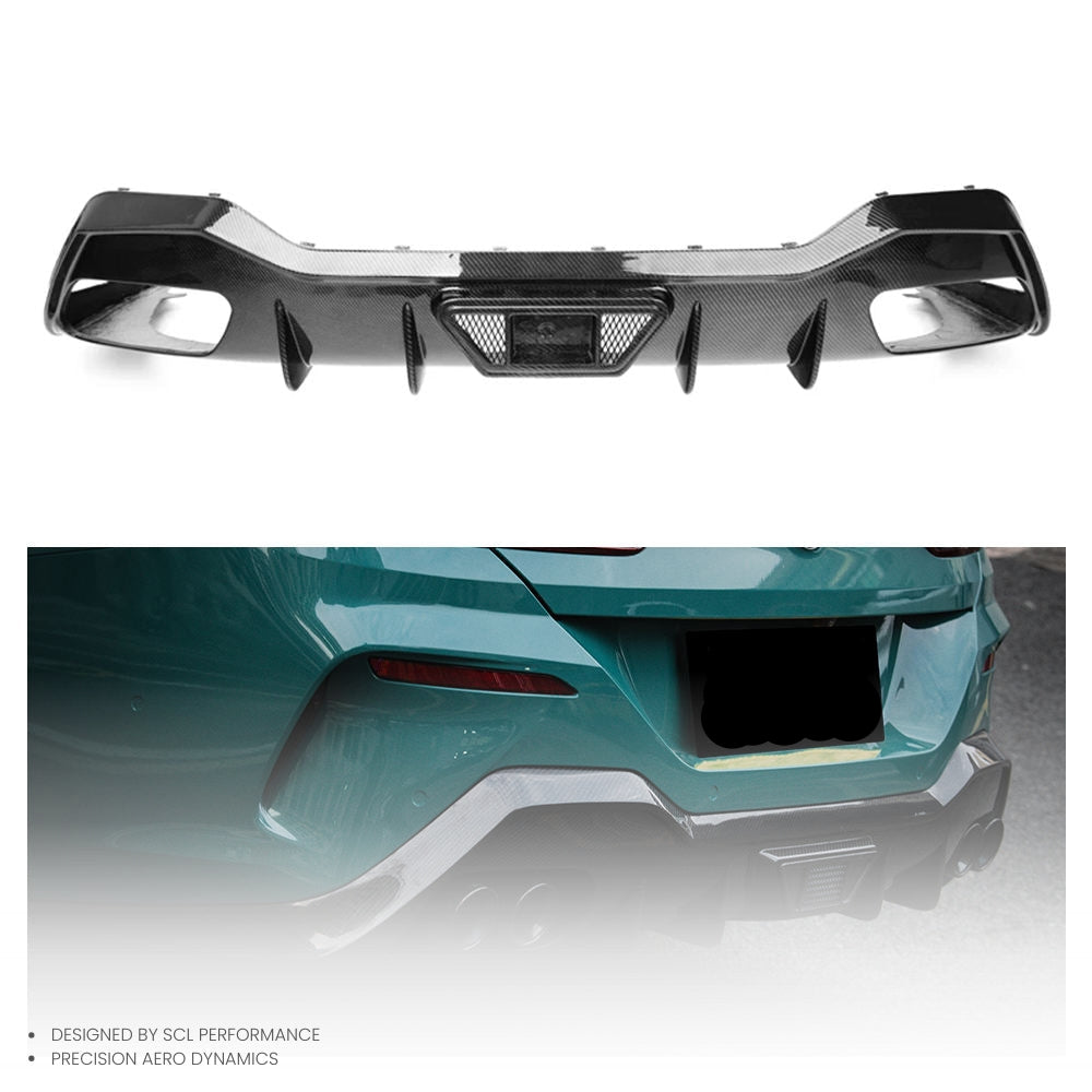 Dry Carbon Fiber AC Style Universal Rear Bumper Diffuser Lip for BMW 8 Series  G14 G15 2019-2023 Car Rear Spoilers Body Kit