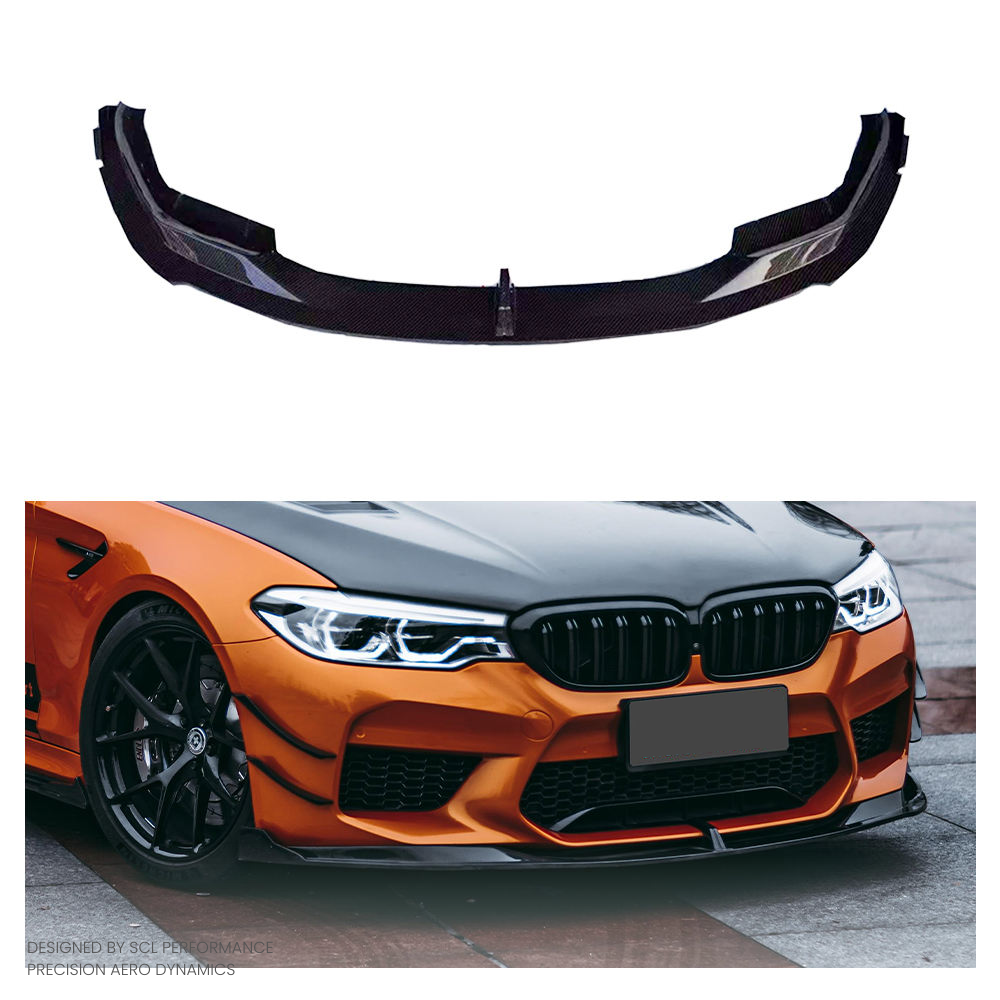 OEM/ODM High-quality Dry Carbon Fiber Universal Front Bumper Lip Diffuser Spoiler for BMW M5 F90 2018-2019  Gloss Black
