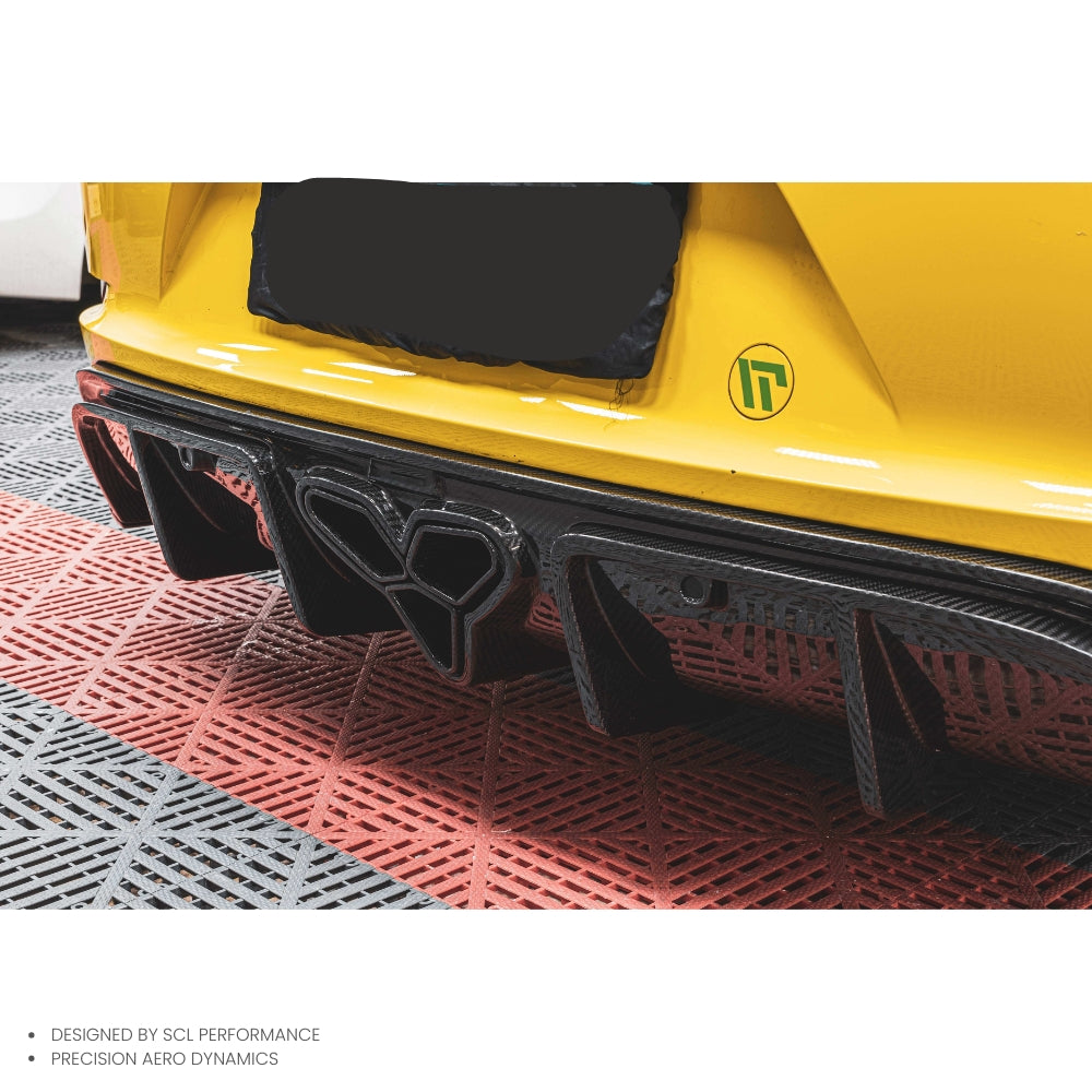 High Quality  Real Car Data Development Dry Carbon Fiber Rear Bumper Lip Rear Spoiler Diffuser for Porsche 718 2016- 2023