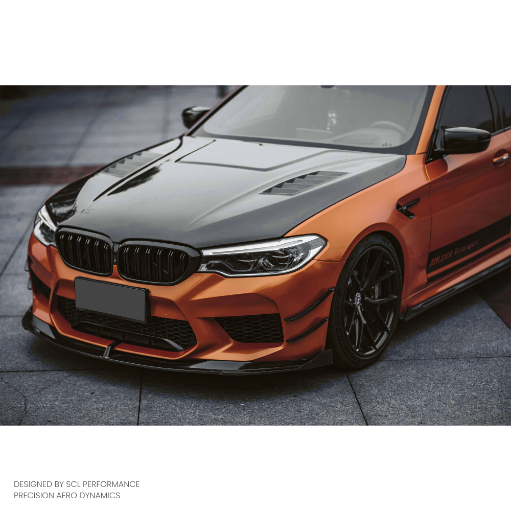 OEM/ODM High-quality Dry Carbon Fiber Universal Front Bumper Lip Diffuser Spoiler for BMW M5 F90 2018-2019  Gloss Black