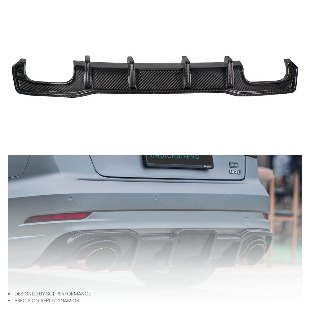 DRY Carbon Fiber Universal  Rear Bumper Lip  Rear Diffuser for AUDI RS3 2017-UP Car Spoilers Body Kit