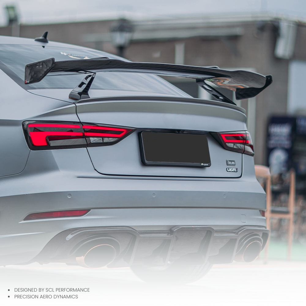 DRY Carbon Fiber Universal  Rear Bumper Lip  Rear Diffuser for AUDI RS3 2017-UP Car Spoilers Body Kit