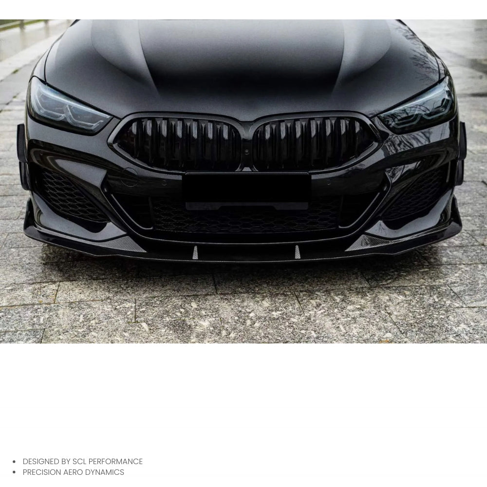 For BMW 8 Series G14 G15 840 850 2019-2023 True Dry Carbon Fiber Front Lip Front Bumper Spoiler Body Kits Trim Car Accessories
