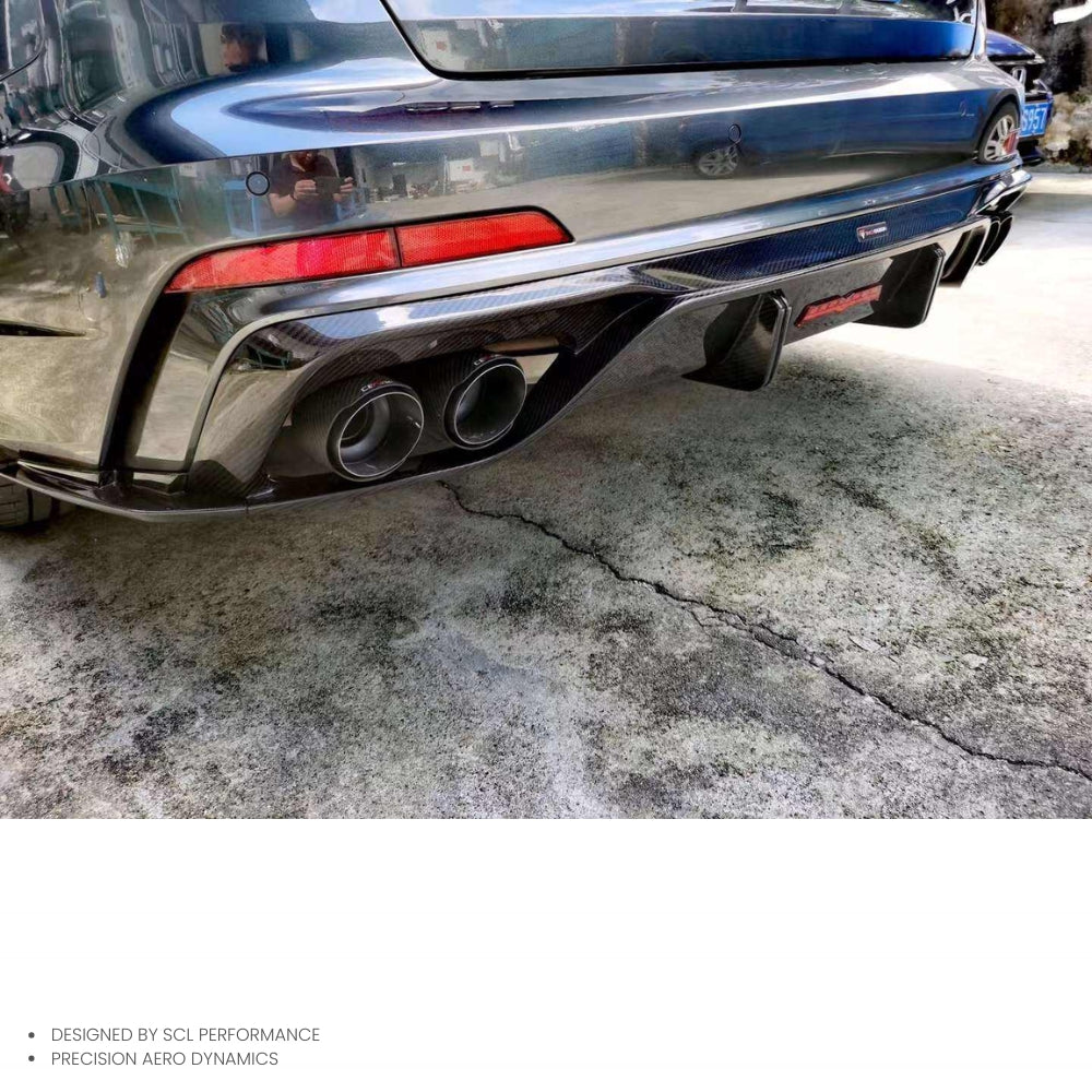 A6 S6 C8 100% Dry Carbon Fiber Universal Rear Spoilers Rear Bumper Lip Diffuser for AUDI A6 S6 C8 2020-UP