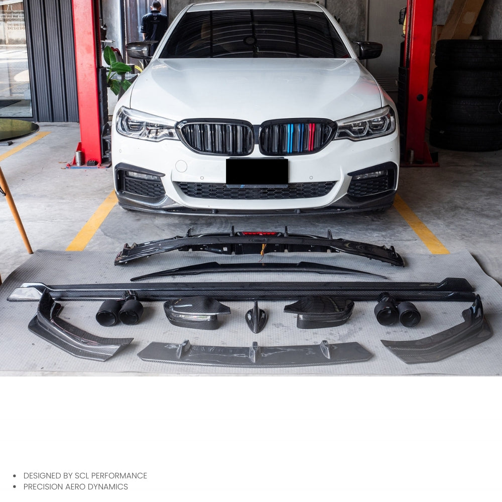 Real Dry Carbon Fiber Car Spoilers Front Bumper Lip Diffuser for Bnw 5 Series G30 G38 Body Kits for Cars