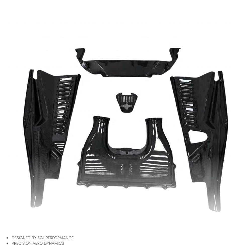 Best Selling OEM Style Dry Carbon Fiber Engine Interior Kit Automotive Accessories for Ferrari F8 Body Parts Exclusive for