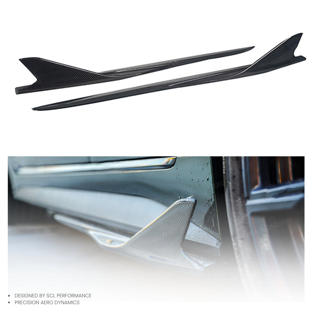 High Quality Real Dry Carbon Car Side Skirt Extensions for BMW 4 Series G26 2021-UP Side Skirt Body Kit