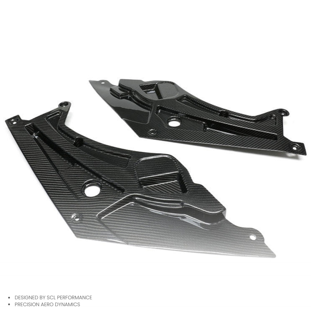 Real Dry Carbon Fiber Front Hood Inside Plate Cover G80 Bracket Trim Replacement for BMW M4 G82 G83 M3 G81 Exterior Accessories