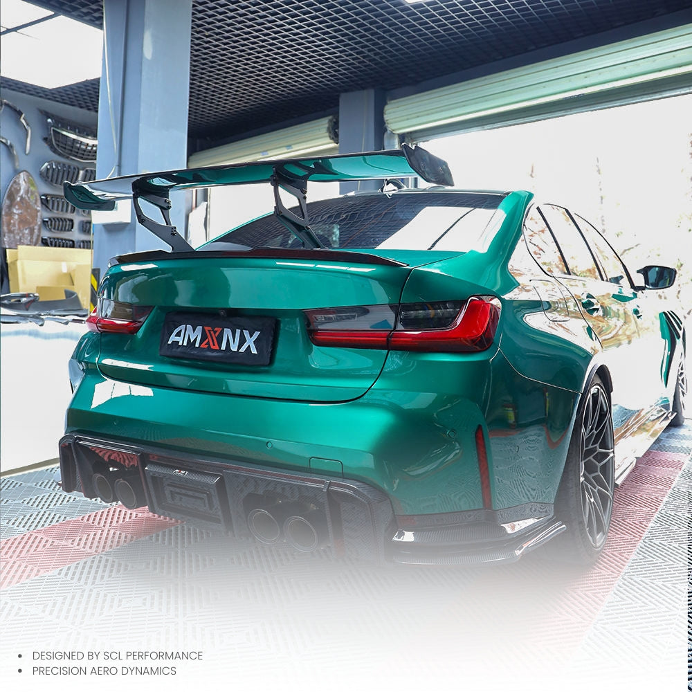 Real Dry Carbon Fiber Lip Diffuser AX Style for BMW G80 M3 2021-2025 New Design Rear Bumper Lips Body Kits