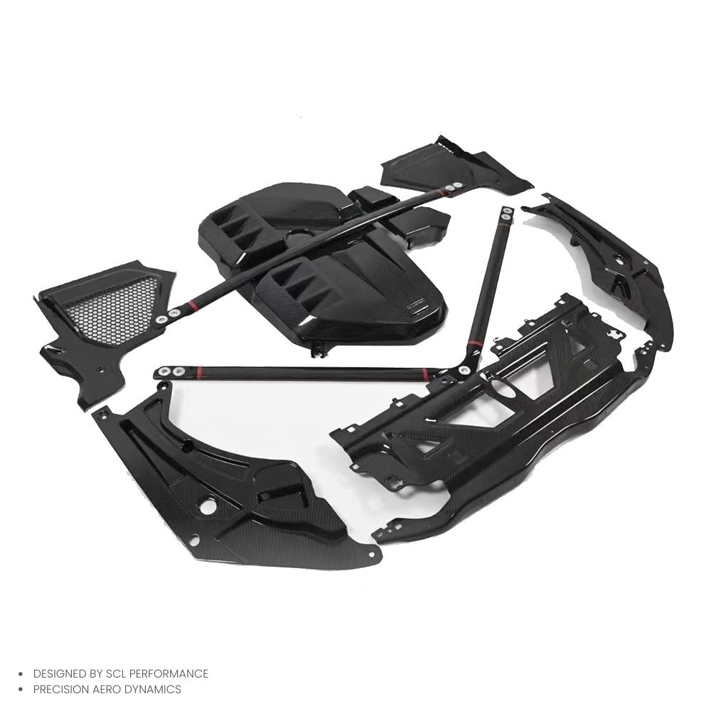 For BMW M4 M3 G80 G82 2021+ Dry Carbon Fiber Engine Bay Cover Water Cooling Shroud Slam Panel Cover Exterior Accessories for