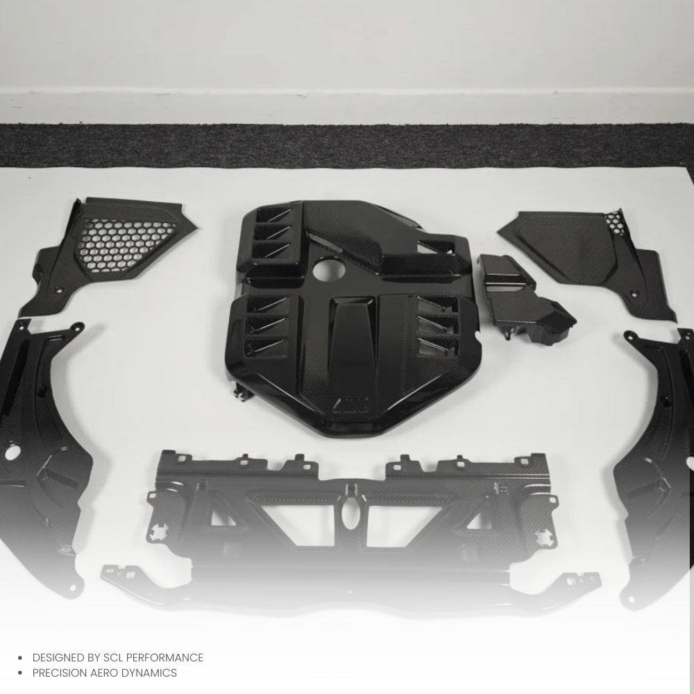 For BMW M4 M3 G80 G82 2021+ Dry Carbon Fiber Engine Bay Cover Water Cooling Shroud Slam Panel Cover Exterior Accessories for