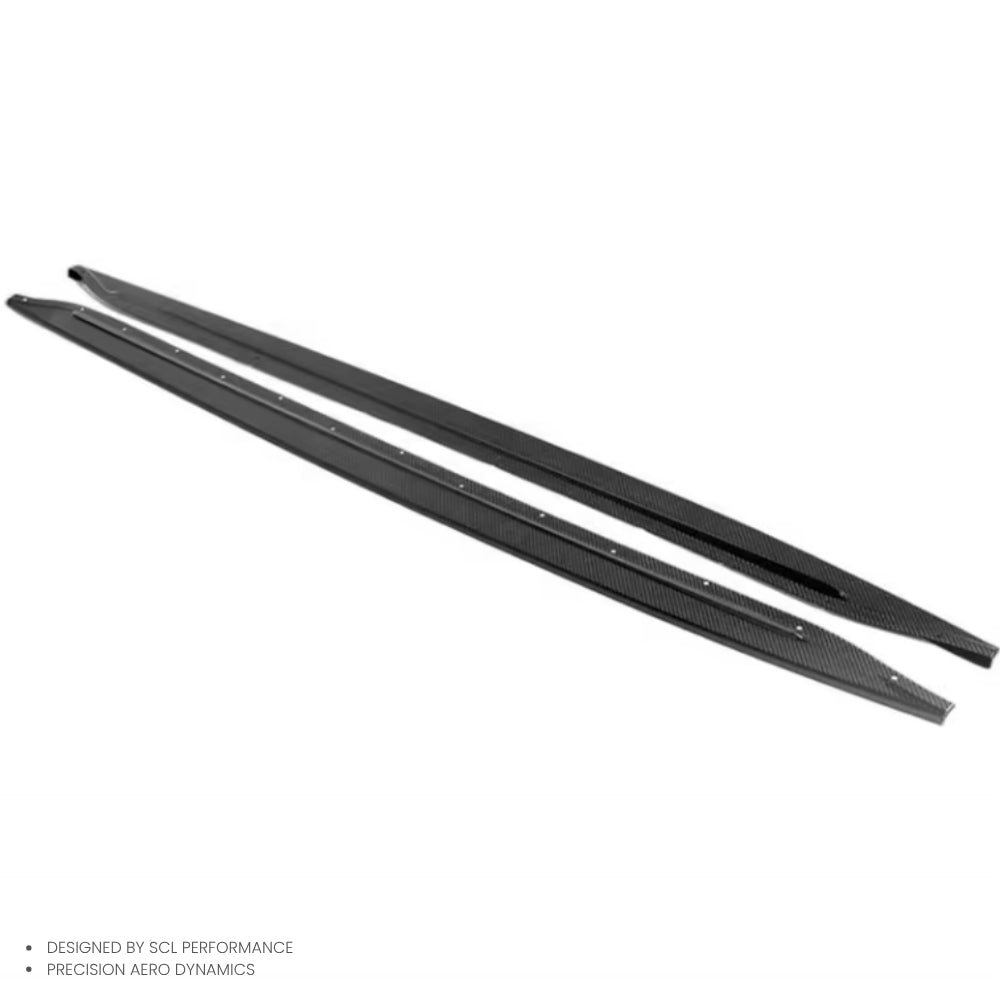 High Quality Dry Carbon Fiber Car Body Kit Single-sided Flat Side Skirts Extension for BMW M3 G80 2021+ Side Skirts