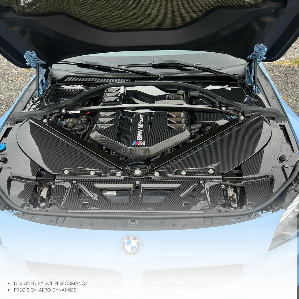 For BMW M4 M3 G80 G82 2021+ Dry Carbon Fiber Engine Bay Cover Water Cooling Shroud Slam Panel Cover Exterior Accessories for