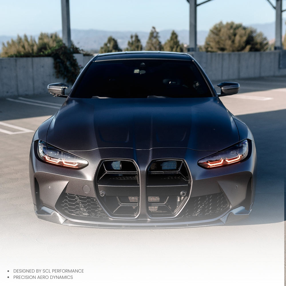 Real Dry Carbon Fiber BodyKit Car Front Grilles with Insect Screen for BMW G80 G81 M3 M4 G82 G83 CSL Style Grills