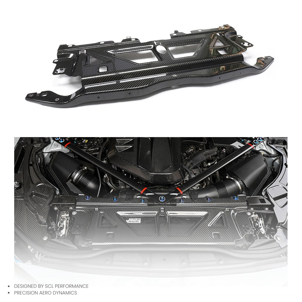 For BMW G80 G81 G82 G83 G87 M3 M4 M2 2021+ Dry Carbon Fiber Front Engine Cooling Plate 2021+ Exterior Accessory