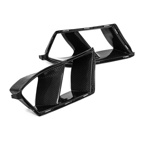2PCS Dry Carbon Fiber Front Bumper Air Duct Vent Trim Replacement for BMW M3 G80 M4 G82 Front Bumper Air Duct Vent
