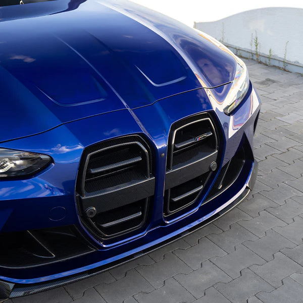 2PCS Dry Carbon Fiber Front Bumper Air Duct Vent Trim Replacement for BMW M3 G80 M4 G82 Front Bumper Air Duct Vent