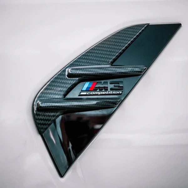 Dry Carbon Fiber Front Fenders Trims for BMW G80 M3 Front Fender Splitter