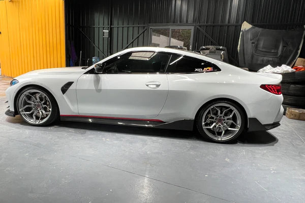 For BMW M4 G82 G83 MP Style Dry Carbon Fiber Side Skirts Body Parts
