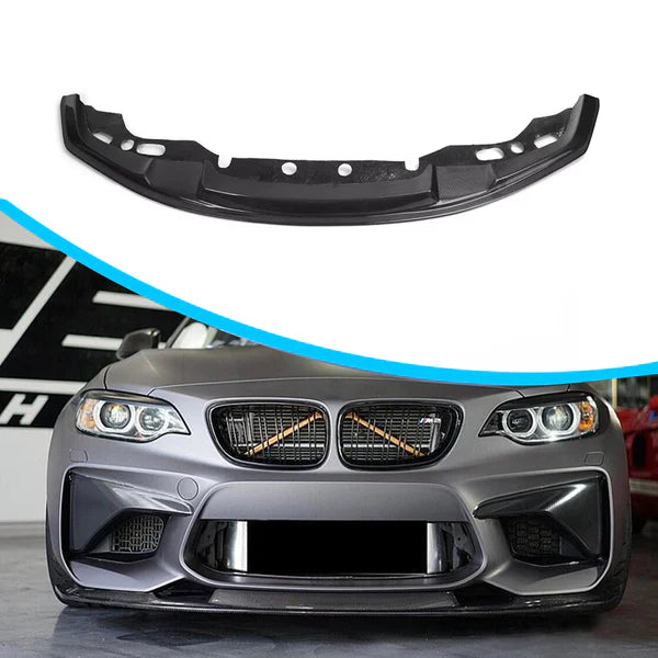 MTC Style Real Carbon Fiber Front Bumper Lip Spoiler for BMW M2 F87 2016-2022 New Condition Car Body Kit Accessories