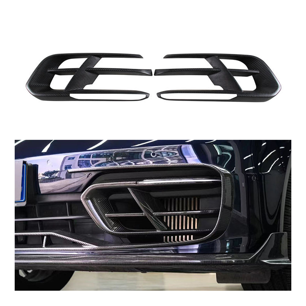 New for Porsche 971 for Panamera Front Bumper Air Duct Vent Trim Cover Prepreg Dry Carbon