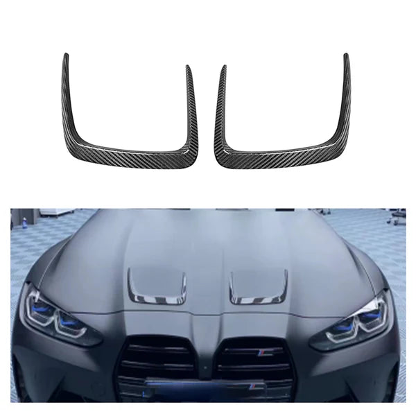 Dry Carbon Fiber Engine Hood Air Vent for BMW G80 M3 G82 G83 M4 Front Hood Splitters Trims
