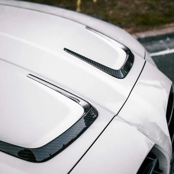 Dry Carbon Fiber Engine Hood Air Vent for BMW G80 M3 G82 G83 M4 Front Hood Splitters Trims