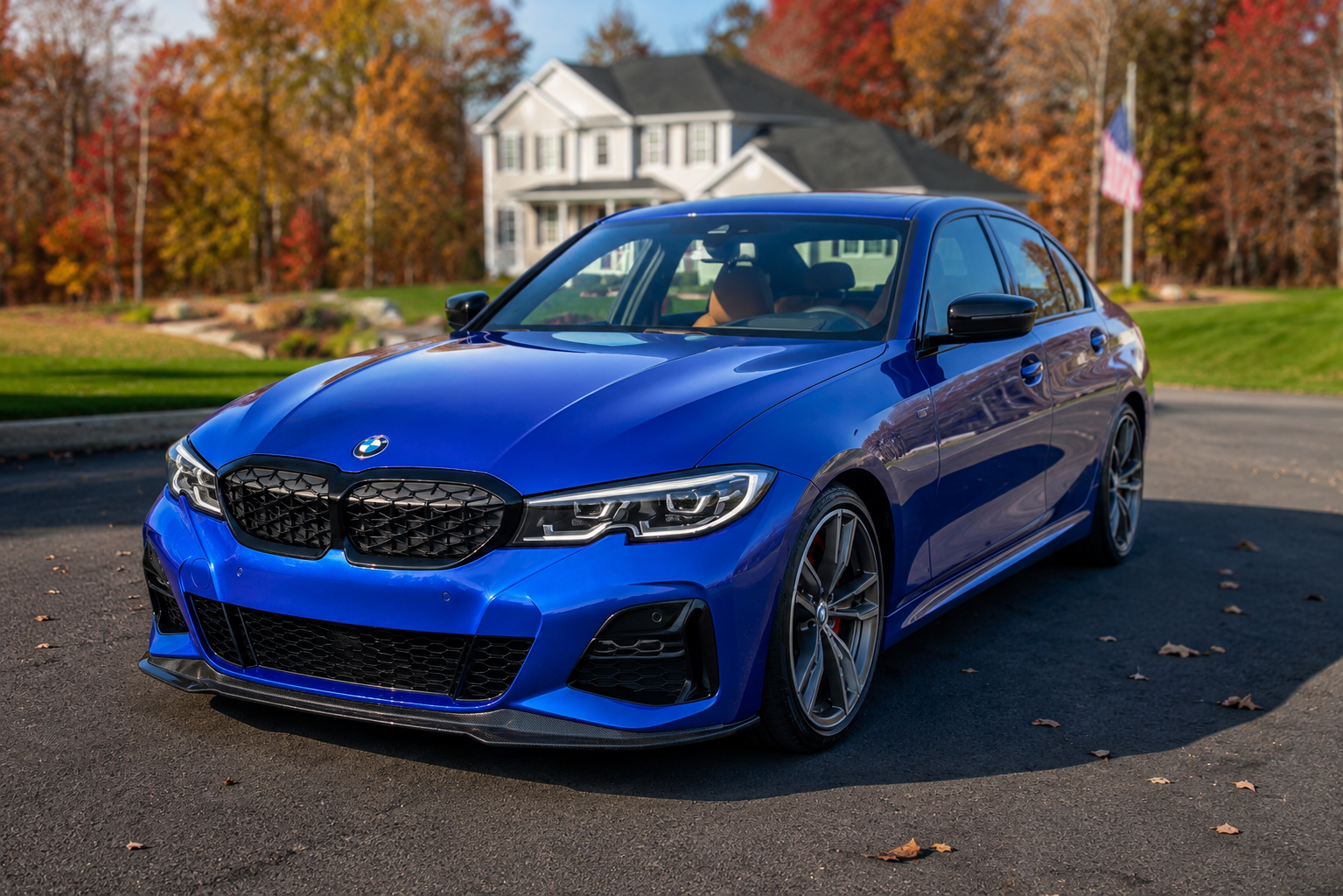 BMW G20 330i / M340i V Style Carbon Fiber Front Lip Kit (2019–2022)