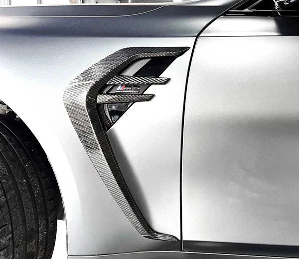 High Quality  AC Style  Dry Carbon Fiber Side Door Front Fender Vents Trims for BMW M3 M4 G80 G82  Body Kits