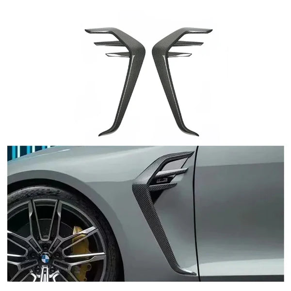 High Quality  AC Style  Dry Carbon Fiber Side Door Front Fender Vents Trims for BMW M3 M4 G80 G82  Body Kits