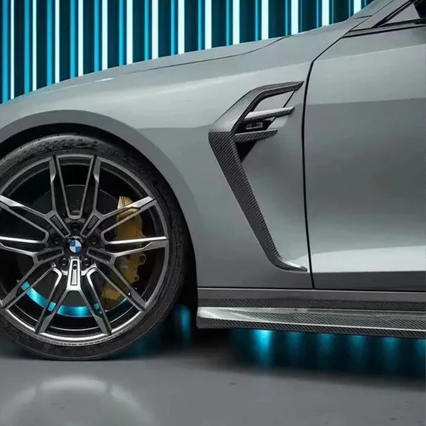 High Quality  AC Style  Dry Carbon Fiber Side Door Front Fender Vents Trims for BMW M3 M4 G80 G82  Body Kits