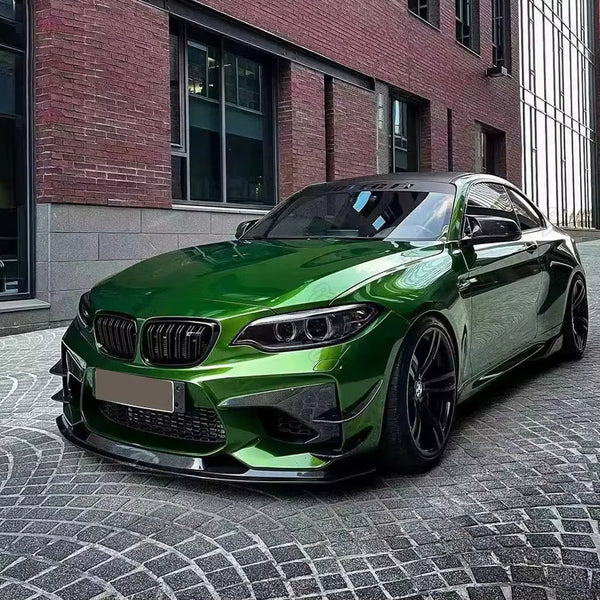 MTC Style Real Carbon Fiber Front Bumper Lip Spoiler for BMW M2 F87 2016-2022 New Condition Car Body Kit Accessories